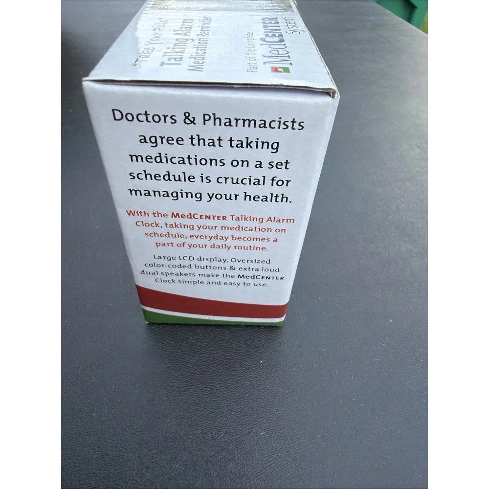 MedCenter Talking Alarm Clock and Medication Reminder New NIB
